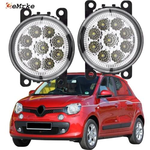 EEMRKE 2-PCS Car-Styling for Renault Twingo 2 3 2008-2020 2019 2018 2017 2016 2015 9-Pieces Led Fog Lights H11 12V Fog Head Lamp