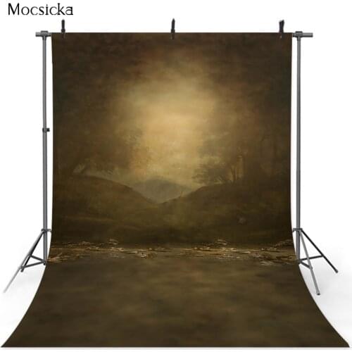 Deep Forest View Blurry Backdrop for Photography studio Abstract Texture Oil Painting Background for Photo Studio Newborn Kids