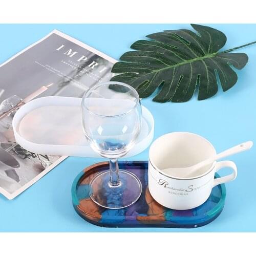 Oval Shape Coaster Mold Earing Storage Tray Silicone Mold for Resin Art Shtray Mold DIY Epoxy Resin Handicrafts Casting Molds