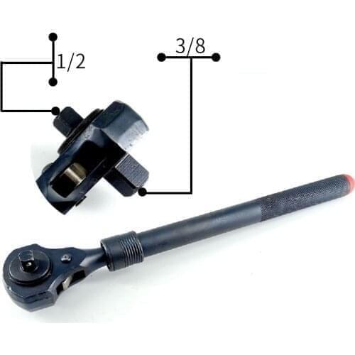 Dual Head Ratchet Handle with Hammer Function Telescopic Extendable Ratchet Handle 1/2in. and 3/8in. Drive