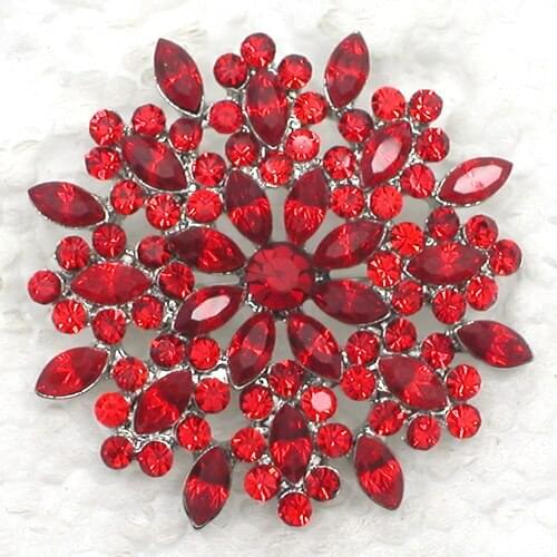 Red Rhinestone Flower Pin brooches C718 C