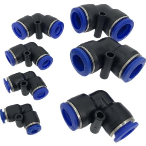 L Shaped Elbow 10mm 8mm 6mm 12mm 4mm OD Hose Tube One Touch Push in Air Pneumatic Connector Fittings Plastic Gas Quick Fitting