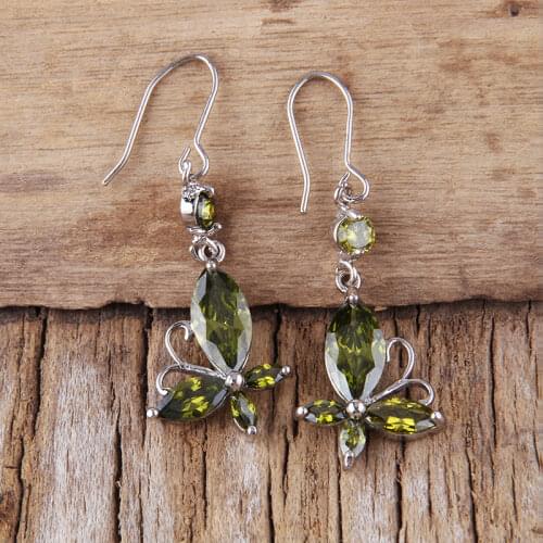 MOODPC Free shipping Ladies Luxury Drop Earrings AAA+ butterfly Cubic Zircon Earring Top Quality Nickel & Lead Free