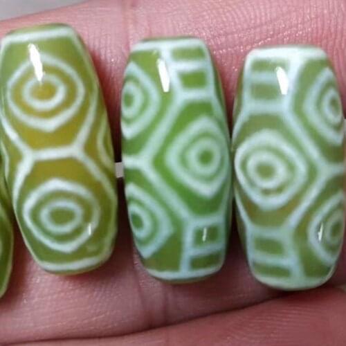 Natural Green 25mm Longan Eyes Longan 6 Eyes Agate DZI Men&Women High-end Jewelry DIY Free Shipping