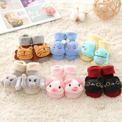 Baby Socks Autumn Winter Cute Doll Cartoon Rubber Non-slip Soft Boy Girl Infants Cotton Floor Sock Shoes Children Accessories