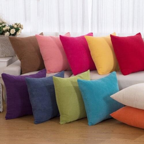 Solid Cozy Corduroy Small Corn Striped Pillowcase Soft Velevet Decorative Throw Pillow Covers Livingroom Bed Couch Sofa Cushions