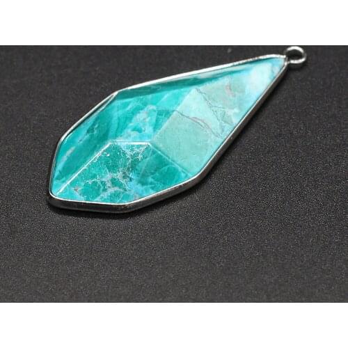 Natural Stone Synthetic Apatite Pendant Faceted Drop Shape Single Hole Pendants for Making Jewelry Necklace Accessories 20x38mm