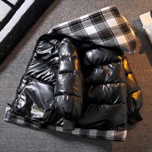 2021 New Boys Down Jacket for autumn winter Outerwear plaid Boys waterpoof hooded Zipper coat Childrens clothes 10 12 14 years