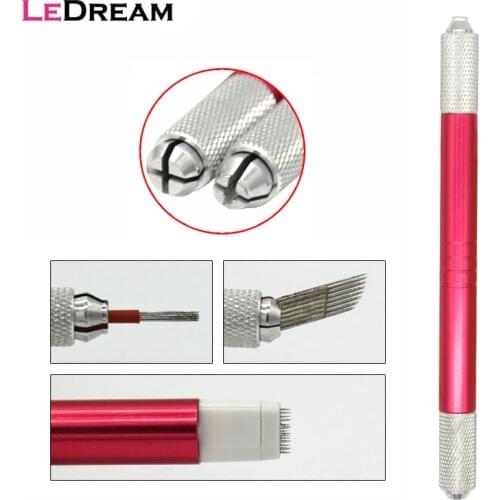 1PC Professional Stainless Steel Double Heads Manual Microblading Pen Tattoo Tools For 3D Permanent Eyebrow Lip Line Makeup