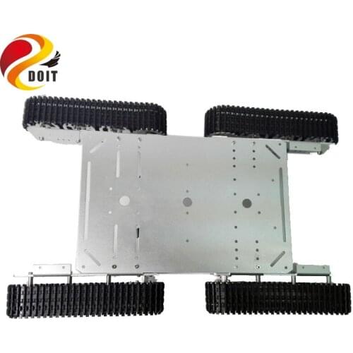 DIY Aluminum Alloy Large Load Metal Tank Chassis T600 Avoid Obstacle with 4pcs DC Motor DIY Robot Car Parts DOIT