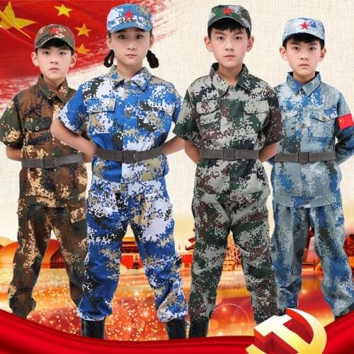 Tactical Military Uniform For Childrens Day Disguise Adult Carnival Halloween Costumes For Kid Girl Scout Boy Soldier Army Suit