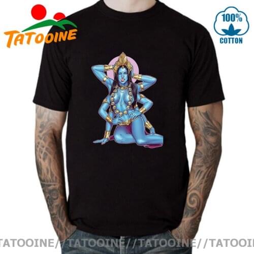 Tatooine 2020 Fashion Indian Goddess of Death T-shirt homme Hindu God Kali Ma T shirt Shiva Goddess Skull Tshirt hombre camiseta