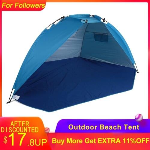 TOMSHOO Outdoor Beach Tent Sunshine Shelter 2 Person Sturdy 170T Polyester Sunshade Tent for Fishing Camping Hiking Picnic Park