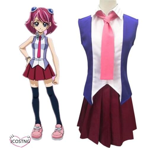 Unisex Anime Cos Yu-Gi-Oh! ARC-V Yuzu Hiragi Cosplay Costumes Uniform Christmas Halloween Clothing