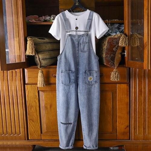 Woman Jeans Pants Suspender Pants Women 2021 Spring/Summer Loose Straight Loose Jeans Pantalones Vaqueros Mujer