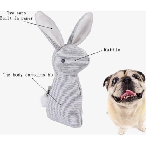 1Pcs Pet cats and dogs vocal toys bells plush rabbit pet dogs molars bite-resistant toys