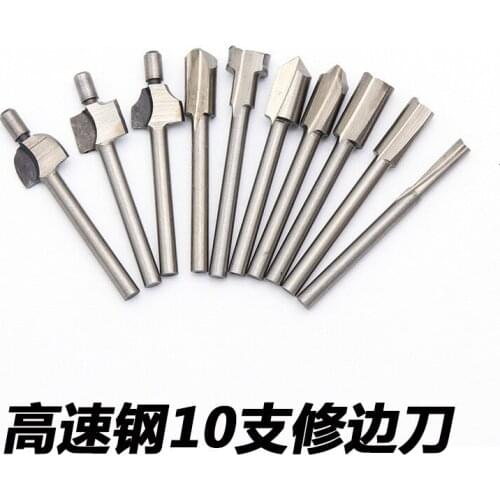 10PCS Woodworking Electric Trimming Machine With Sharpening Knife Engraving Machine Pattern Knife Milling Cutter