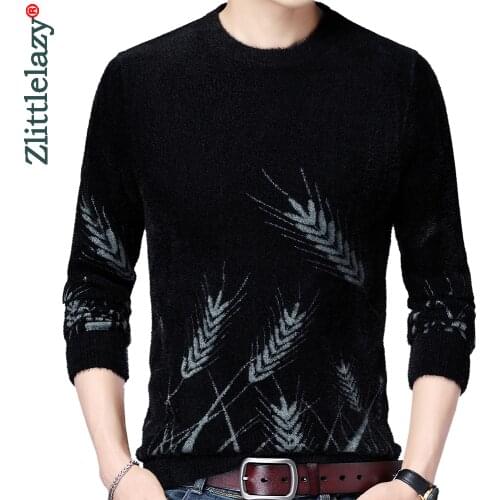 2021 Casual Knitted Thick Mink Sweater Men Pullover Clothing Fashion Wheat Clothes Knit Winter Warm Mens Sweaters Pullovers 1906