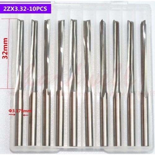 3.175mm*32mm,10pcs,CNC machine solid carbide end mill,woodworking milling cutter,2 Flutes straight end mill,Foam,EVA board