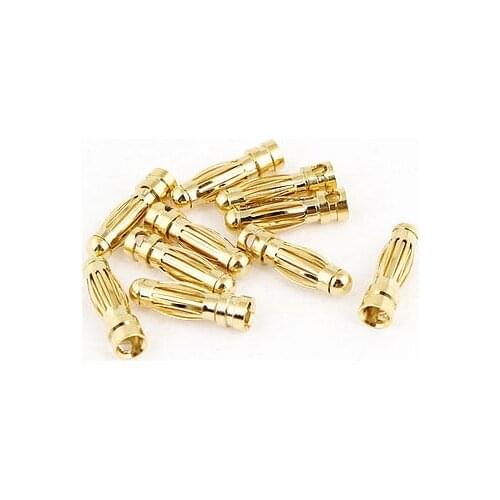 3mm Inside Dia Male Banana Plug Bullet Connector Replacement 10 Pcs