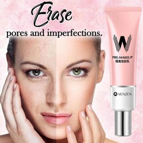 30ml VENZEN W Primer Make Up Shrink Pore Primer Base Smooth Face Brighten Makeup Skin Invisible Pores Concealer Korea