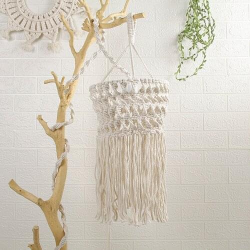 Hand-knitted Lampshade Hanging Lamp Decoration For Living Room Bohemian Macrame Tapestry Home Decoration Woven Lampshade