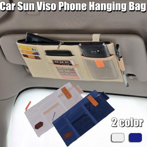 Interior Accessories Auto Sunshade Cover Car Sun Visor CD Holder Phone Hanging Bag