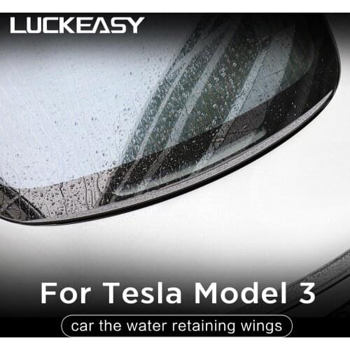 LUCKEASY Car ABS the water retaining wings for Tesla model 3 2017-2021 coupe performance trunk spoiler wing