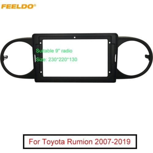 FEELDO Car 2Din Audio Face Plate Fascia Frame For Toyota Rumion 07-19 9" Big Screen Radio Stereo Panel Dash Mount Refitting Kit