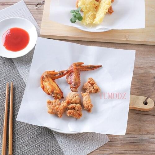 50 sheets Non-Stick Fried pad paper Oil-absorbing paper parchment Baking paper liners Butter hamburger Square oil filter paper