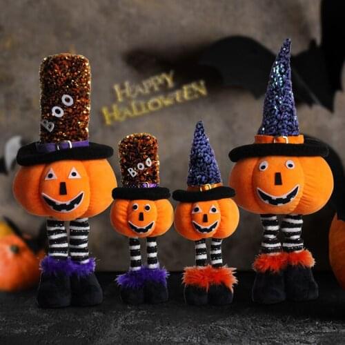 Halloween Decor Window Decorations Ghost Festival Supplies Halloween Retractable Pumpkin Dolls Standing Posture