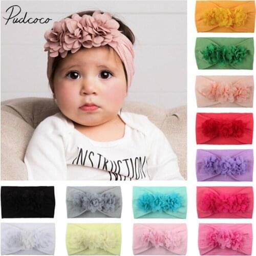 Baby Girl Boy Headband Kids Toddler Lace Flower Hair Bow Band Accessories Solid Headwear Hairband Photo Props Gifts
