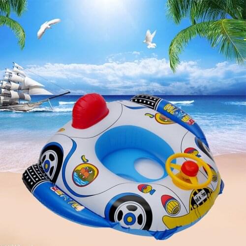 Baby inflatable swimming ring baby water toy seat car styling boat seat cartoon swimming pool accessories