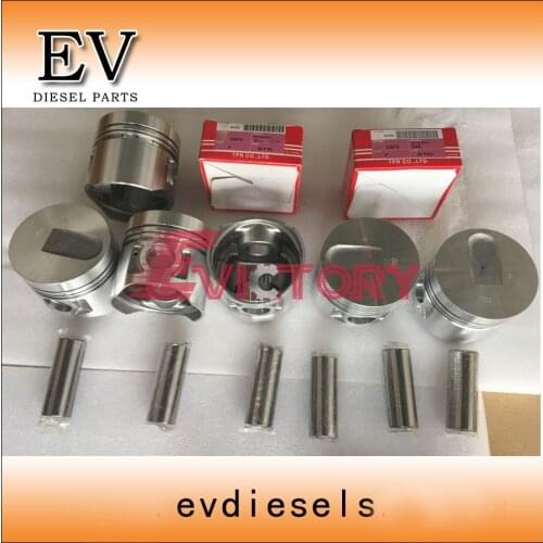For Mitsubishi forklift FD50 FD60 S6E S6E2 piston piston ring set and S6E full cylinder head gasket kit