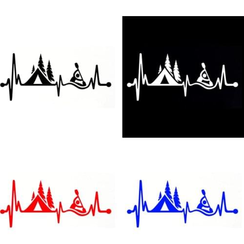 Beautiful Car Sticker Waterproof Motorcycle Camping Tent Kayak Heartbeat KK Decals Car Body Styling Vinyl KK PVC 15cm X 7cm