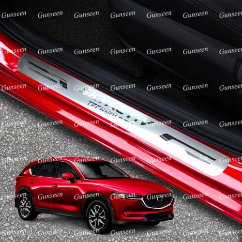 For CX5 Door Sill Scuff Plate Pedal Trim Auto Accessories Threshold Protector Cover Car Styling Sticker 2014 2013 2016 2011 2015