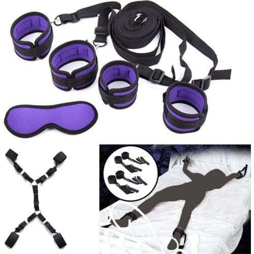 Handcuffs Bondage Erotic Under Bed Sex Restraint System Games for Adults Wrists & Ankle Cuffs Sexy Lingerie Set