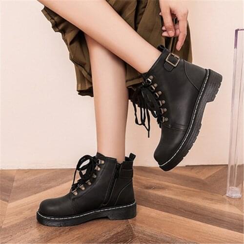 PXELENA 2020 New British Retro Riding Biker Boots Chunky Mid Heels Round Toe Ankle Boots Casual Comfort Woman Shoes Plus Size