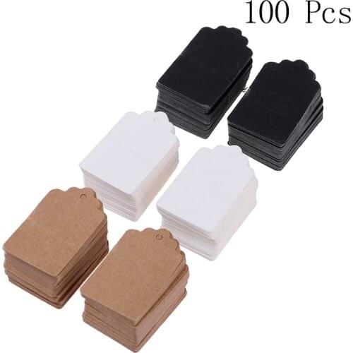 Wholesale 100Pcs/lot DIY Wedding Gift Hemp Rope Price Label Hang Tag Store Kraft Paper Blank