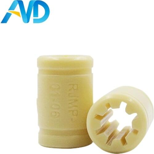 2pcs 3D Printer Solid Polymer LM6UU Bearing - 6mm shaft RJMP-01-06 R Solid Plastic Bearing 6 mm ID