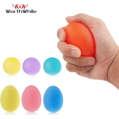 WorthWhile Silica Gel Hand Grip Ball Egg Men Women Gym Fitness Finger Heavy Exerciser Strength Muscle Recovery Gripper Trainer