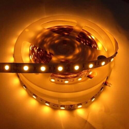 FREE DHL 500m/lot 2000K Gold Yellow 5m 300LED IP20 5050SMD DC12V LED strip light