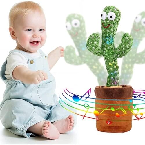 Plush Electric Cactus Doll Twist Dancing Toy With Song Light Recording Bluetooth Speaker USB Home Decor Hawaii Party Decoration