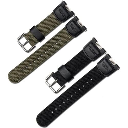 Military Green Nylon Watchband for Casio SGW-100 SGW100 Waterproof Strap Replacement Driving Sport Watch Accessories