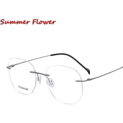 Women Eyewear Round Prescription Glasses Frame Men Pure Titanium Top Quality Optical Eyeglass Light Weight