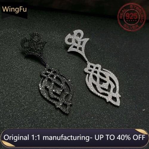 New product original 1:1 925 sterling silver black silver size earrings luxury brand Monaco ladies party jewelry