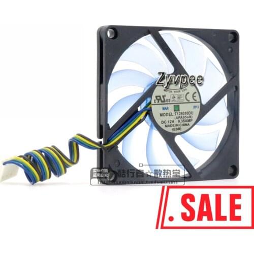 Zyvpee 8010 T128010DU 12V 0.35A 4 Wires 4Pins PWM Blue-transparent blades 8CM case fan,cpu cooler