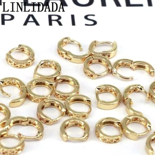 10Pairs 8mm Metal Gold Earrings For Women Copper Hollow Out Heart Hoop Earring Dainty Circle Earrings Brinco Jewelry