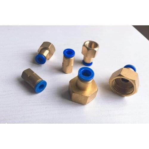 10pcs Pneumatic components PCF8-01 PCF8-02 PCF8-03 PCF8-04 quick joint copper internal thread through for 8mm tube