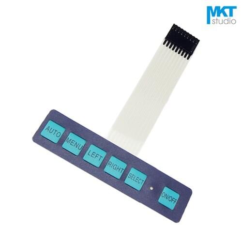 100Pcs Squared 1*6 Menu Membrane PVC Matrix Keypad Panel Switch For MCU Interface With LED Indicator|Blue, Purple